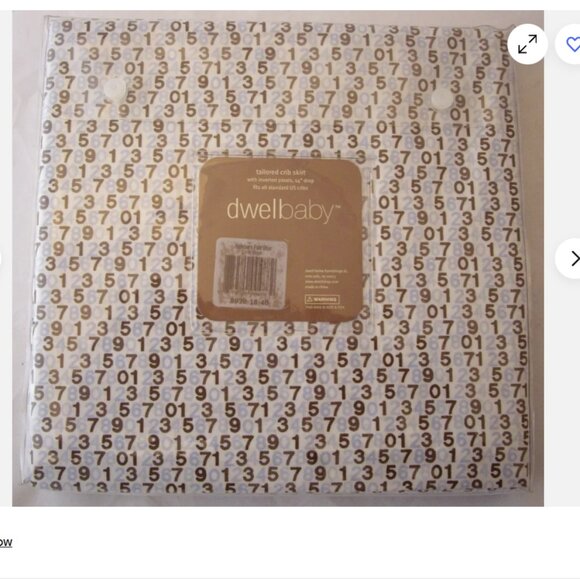 DWELLSTUDIO 100% COTTON INVERTED PLEATS 14" DROP TAILORED CRIB SKIRT Numbers - Picture 2 of 2
